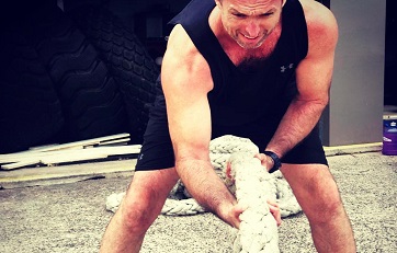 Coach Steve using our outdoor weights and circuit area